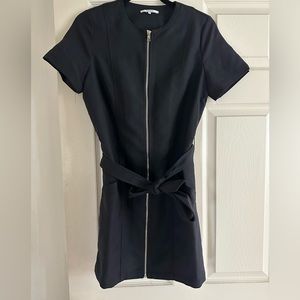 Black FRNCH belted mini dress